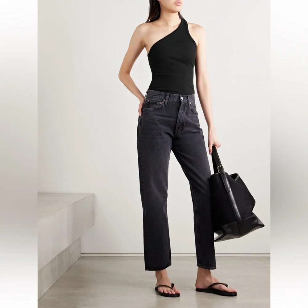 Agolde Verica One-Shoulder Ribbed Knit Top - Picture 2 of 7